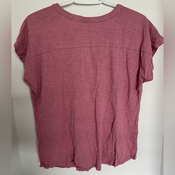 Black Bow Shirt Women’s M Pink Henley Short Sleeve Tee - Picture 2 of 7